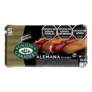 Salchicha Union Ganadera Alemana Larga X 445 Gr