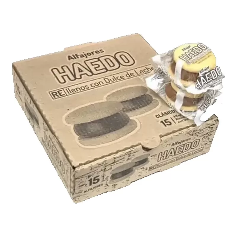 Alfajores Haedo Maizena Rellenos D.Leche X 15 Unid