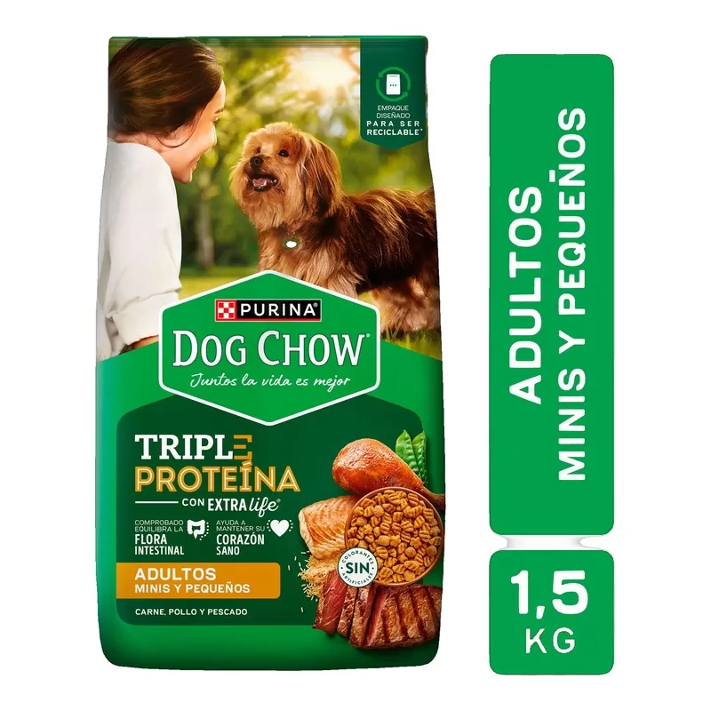 Alimento Dog Chow Ex/Life Adult.Mini/Peq X 1500 Gr