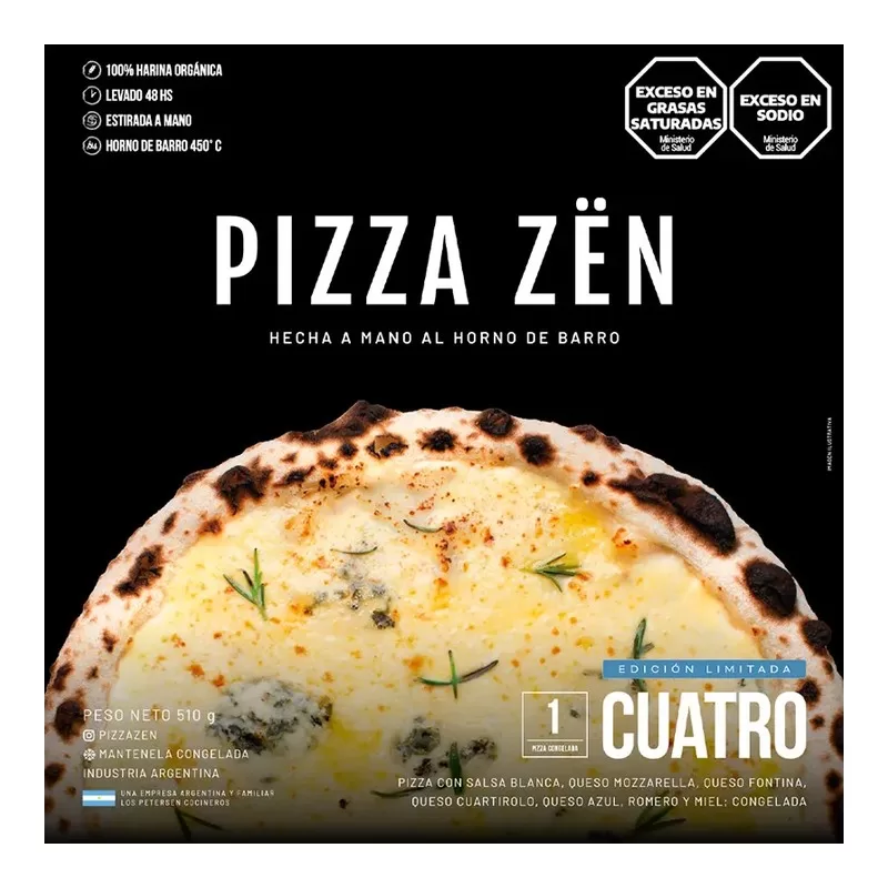 Pizza Zen Cuatro Quesos X 510 Gr