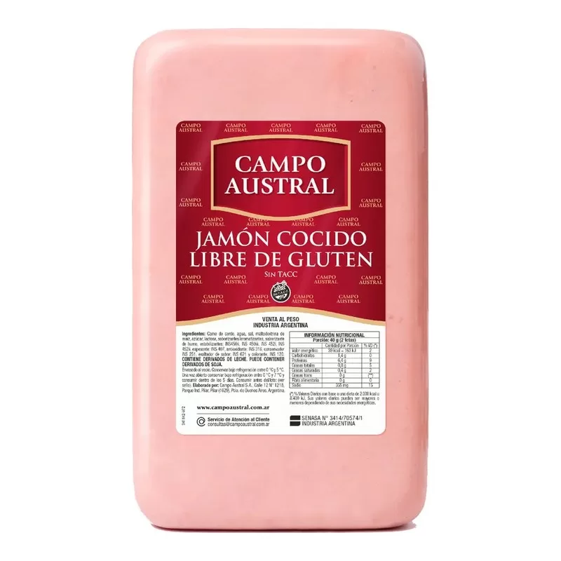 Jamón Cocido Campo Austral Natural X 1 Kg