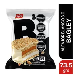 Alfajor Bagley Triple Blanco X 73 Gr
