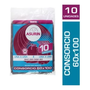 Bolsas Residuos Asurin 60x100 X 10 Unid