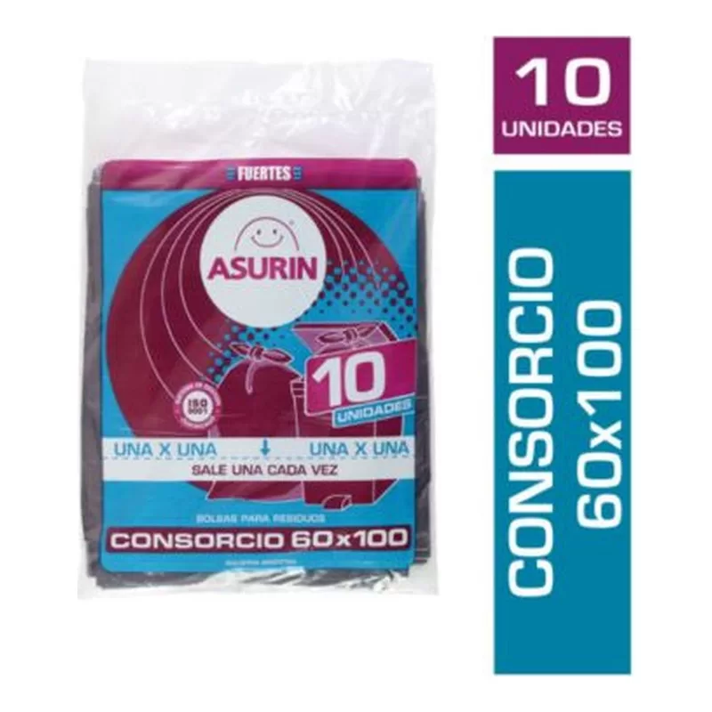 Bolsas Residuos Asurin 60x100 X 10 Unid