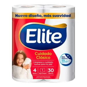 Papel Higiénico Elite Cuidado Cla X 4 Unid