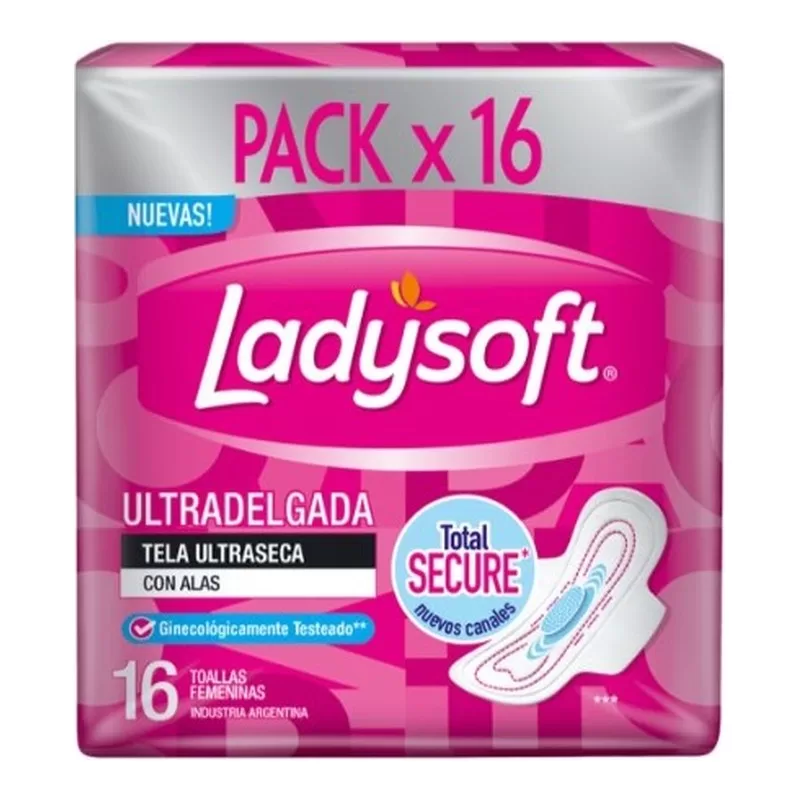 Toalla Ladysoft U/Delgada Anat X 16 Unid