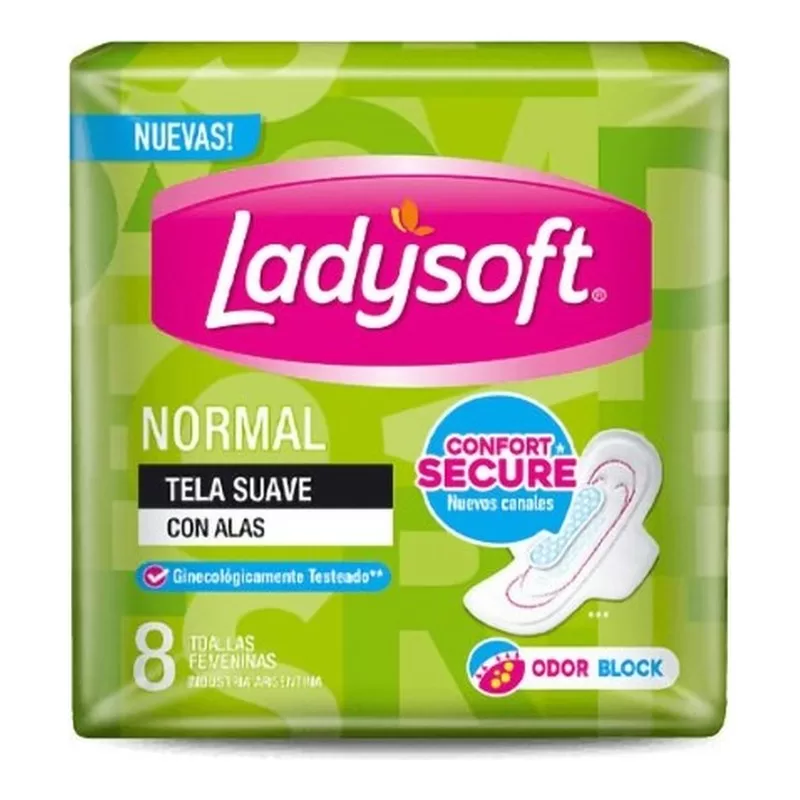 Toalla Ladysoft Normal Ext/Alg X 8 Unid