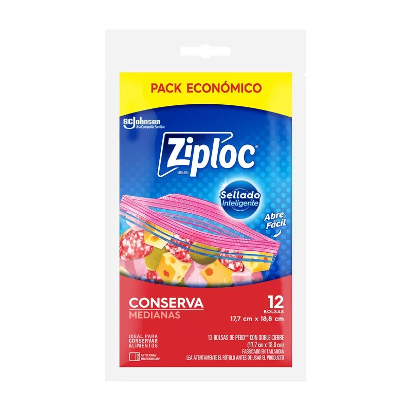 Bolsas Freezer Ziploc Medianas X 12 Unid