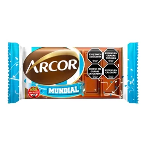 Chocolate Arcor Mundial Con Leche X 25 Gr