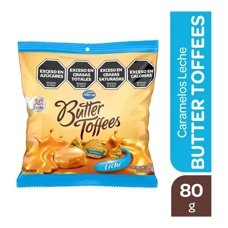 Caramelos Butter Toffees Leche X 80 Gr