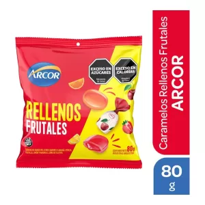 Caramelos Arcor Rellenos Fruta X 80 Gr