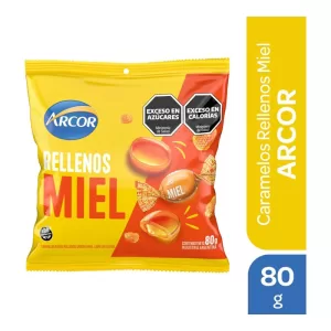 Caramelos Arcor Rellenos Miel X 80 Gr