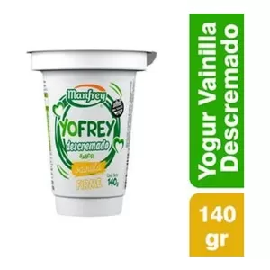 Yogur Manfrey Descremado Vainilla X 140 Gr