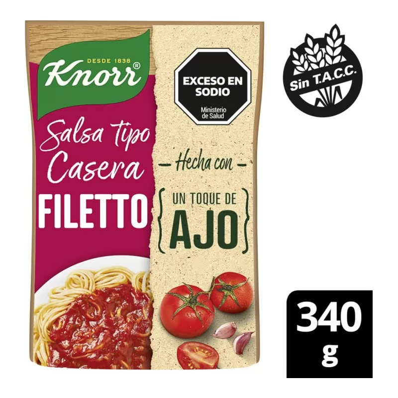 Salsa Knorr Filetto Tipo Casero X 340 Gr