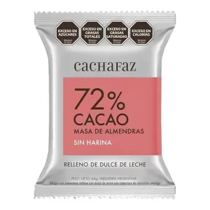 Alfajor Cachafaz 72%cacao Masa X 64 Gr