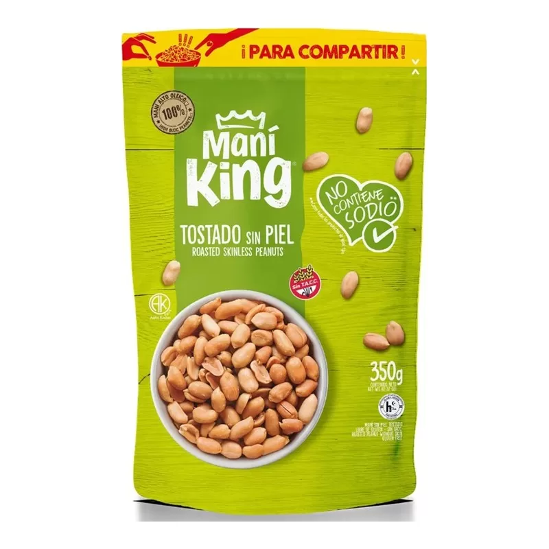 Mani King Tostado Sin Sal X 350 Gr