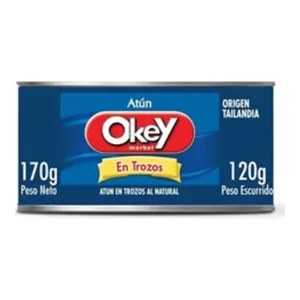 Atún Okey En Trozos Al Natural X 170 Gr