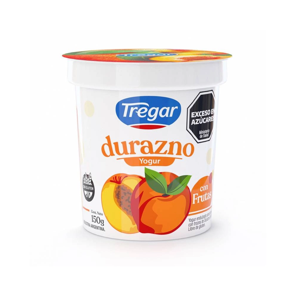Yogur Tregar Entero con Duraznos x 150 Gr